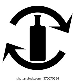 Recycling icon - glass bottle. Vector Illustration.