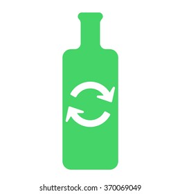 Recycling icon - glass bottle for your design. Vector Illustration. Ecological theme.