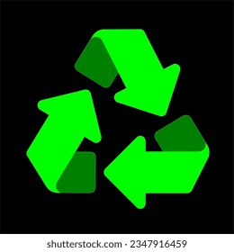 Recycling icon green icon vector in white background. Recycling or re-use sign or recycle Symbol