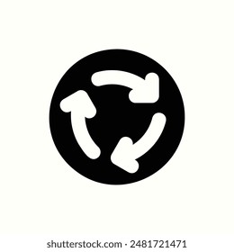 recycling icon, isolated environment theme, glyph style illustration icon