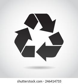 Recycling icon isolated on white background. Vector illustration.