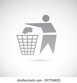 Recycling icon isolated on white background. Vector art.