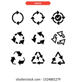 recycling icon isolated sign symbol vector illustration - Collection of high quality black style vector icons
