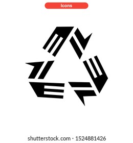 recycling icon isolated sign symbol vector illustration - high quality black style vector icons
