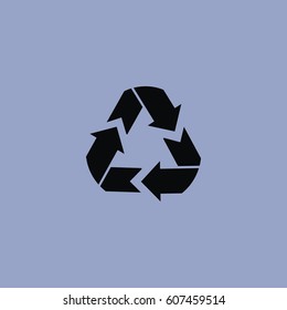 Recycling icon isolated sign symbol and flat style for app, web and digital design. Vector illustration.