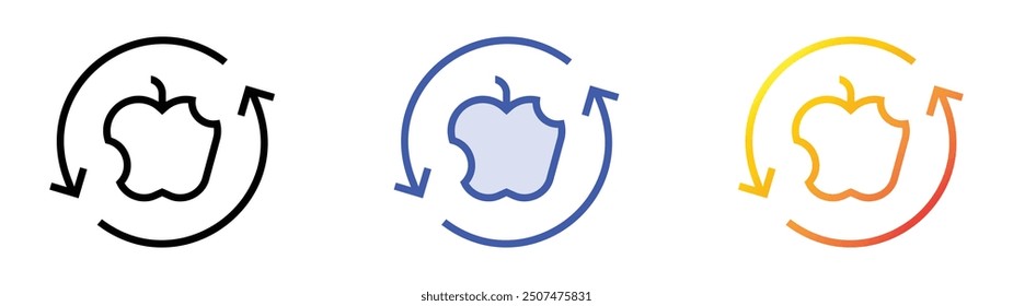 recycling icon. Linear, Blue Fill and Gradient Style Design Isolated On White Background