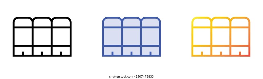recycling icon. Linear, Blue Fill and Gradient Style Design Isolated On White Background