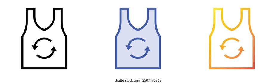 recycling icon. Linear, Blue Fill and Gradient Style Design Isolated On White Background