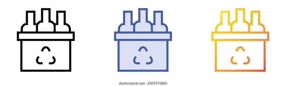 recycling icon. Linear, Blue Fill and Gradient Style Design Isolated On White Background
