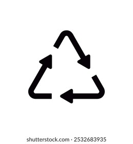 Recycling Icon, Minimalist Circular Arrow Symbol for Sustainability