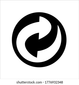 Recycling Icon in Monochrome Flat Design. Vector Illustration