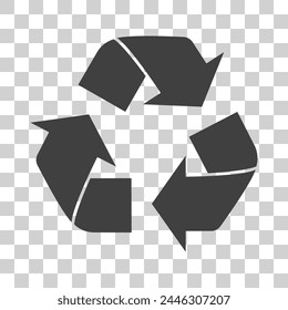 Recycling icon on transparent background.