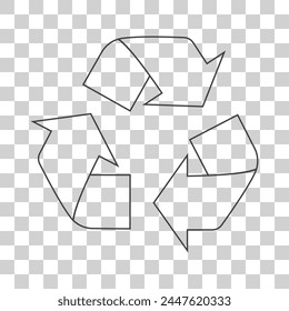 Recycling icon on transparent background.