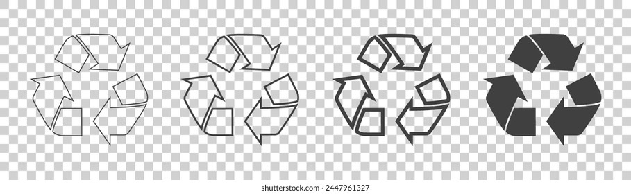 Recycling-Symbol auf transparentem Hintergrund