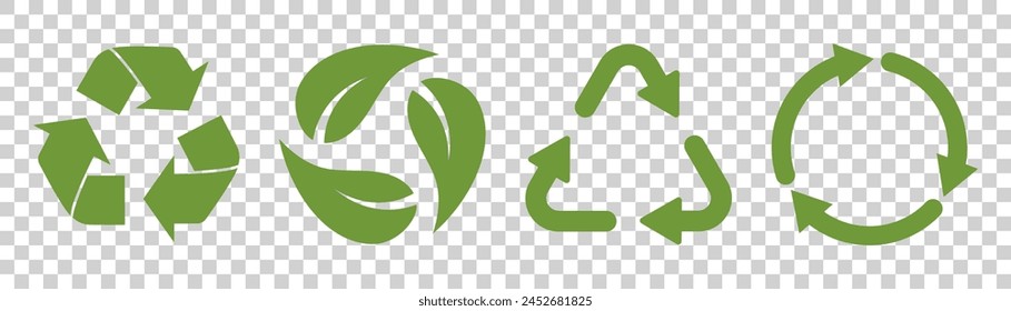 Recycling icon on transparent background