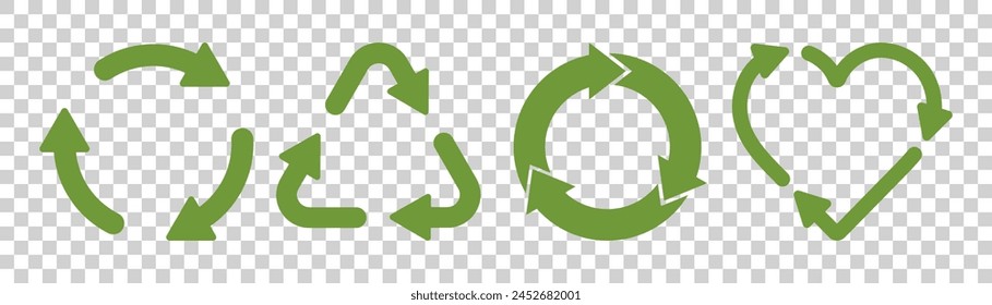 Icono de reciclaje sobre fondo transparente
