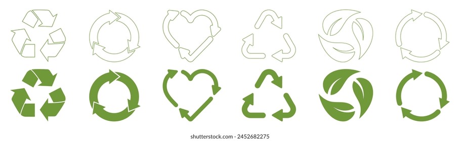 Recycling icon on transparent background