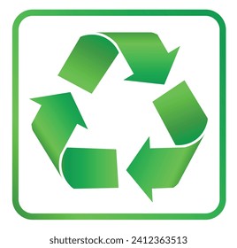 Icono de reciclaje en ilustración vectorial de fondo blanco
