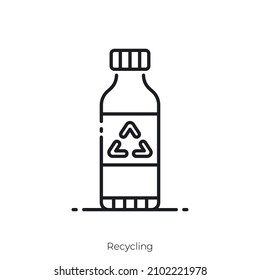 Recycling icon. Outline style icon design isolated on white background