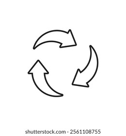 Recycling icon Outline vector line symbol
