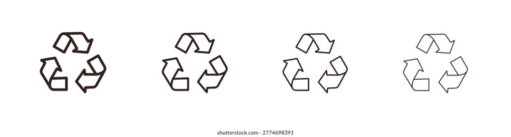 Recycling icon pack in editable strokes.