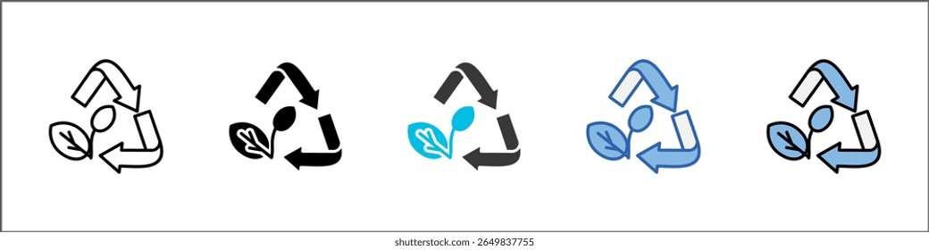 Icono de reciclaje Ilustración multiestilo