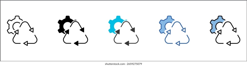 Recycling Icon Pack Multistyle Illustration