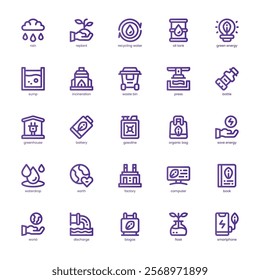 Recycling Icon pack for your website, mobile, presentation, and logo design. Recycling Icon basic line gradient design. Vector graphics illustration and editable stroke.