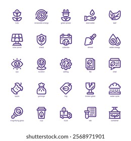 Recycling Icon pack for your website, mobile, presentation, and logo design. Recycling Icon basic line gradient design. Vector graphics illustration and editable stroke.