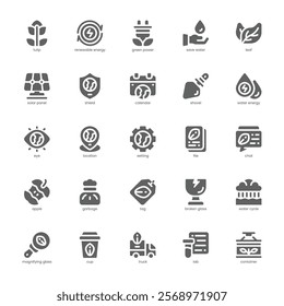Recycling Icon pack for your website, mobile, presentation, and logo design. Recycling Icon glyph design. Vector graphics illustration and editable stroke.