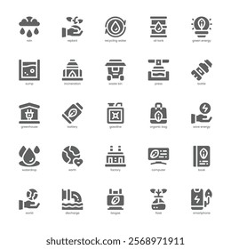 Recycling Icon pack for your website, mobile, presentation, and logo design. Recycling Icon glyph design. Vector graphics illustration and editable stroke.