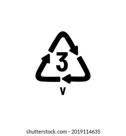 Recycling icon for plastic. Recycling symbol, vector illustration.