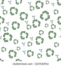 Recycling icon. Seamless background for any purpose.