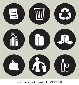 Conjunto de iconos de reciclaje
