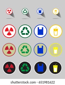 Recycling icon set