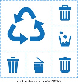 Recycling icon. set of 6 recycling filled icons such as recycle