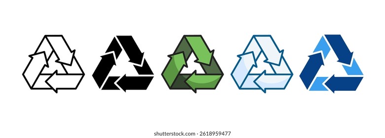 Recycling Icon Set Multiple Style Collection