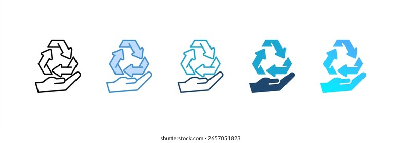 Ícone de reciclagem define coleção de vários estilos