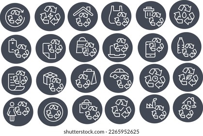 Diseño vectorial de conjunto de iconos de reciclaje