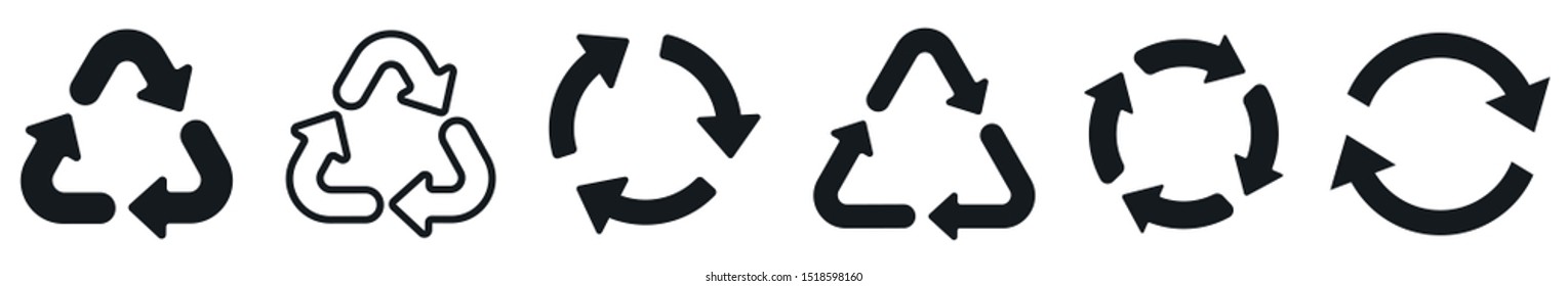 Recycling icon set. Vector illustration