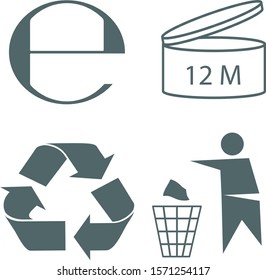 Recycling icon set. Vector illustration
