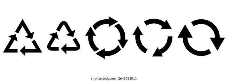 Conjunto de iconos de reciclaje. Ilustración vectorial.