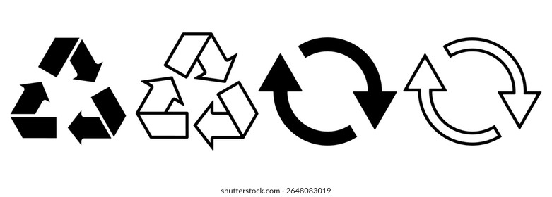 Recycling icon set. Vector illustration.