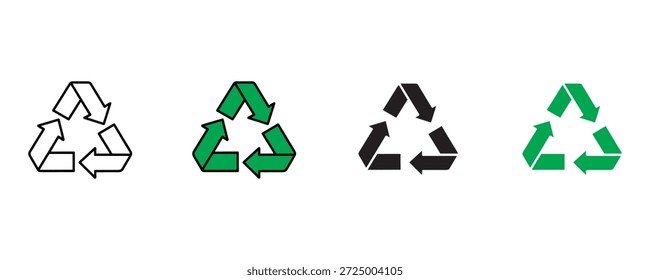 Conjunto de iconos de reciclaje sobre fondo blanco. reciclar, sostenibilidad, medio ambiente, conservación, ecología, vida verde, ecológico, sostenible, Vector de la naturaleza. Ilustración vectorial.