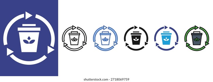 Conjunto de iconos de reciclaje colección de estilo múltiple
          