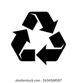 
Recycling Icon Silhouette – Eco-Friendly Symbol Vector on White Background
