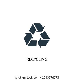 Recycling icon. Simple element illustration. Recycling symbol design from Alternative energy collection. Can be used for web and mobile.