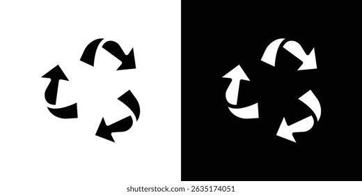 Recycling icon in solid flat trendy design style.
