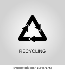 Recycling icon. Recycling symbol. Flat design. Stock - Vector illustration