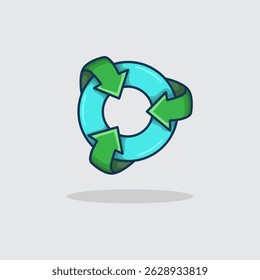 Recycling icon symbol Ideal for eco campaigns green lifestyle education projects and conservation design Editable and scalable for digital and print purposes